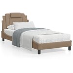vidaXL Cadre de lit avec tête de lit Cappuccino 90x200 cm Similicuir