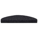 vidaXL Tapis d'escalier auto-adhésif Poinçon aiguilleté 15 Pièces Noir