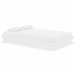 vidaXL Cadre de lit Blanc Bois massif 120x190 cm Petit double