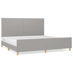 vidaXL Cadre de lit avec tête de lit Gris clair 200x200 cm Tissu