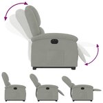 vidaXL Fauteuil inclinable électrique gris clair velours