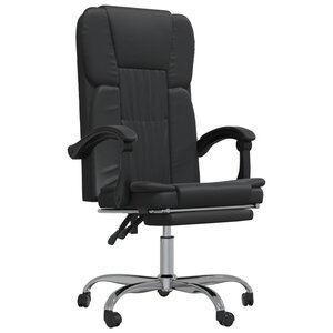 Chaise fauteuil siège pivotante de inclinable de bureau informatique étude similicuir noir 02_0024262