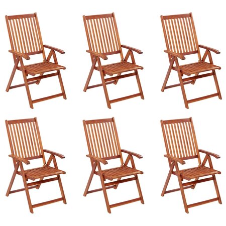 vidaXL Chaises pliables de jardin lot de 6 Bois d'acacia solide