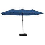 vidaXL Parasol à double tête avec LED bleu azuré 449x245 cm