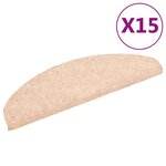 vidaXL Tapis d'escalier auto-adhésif Poinçon aiguilleté 15 Pièces Marron