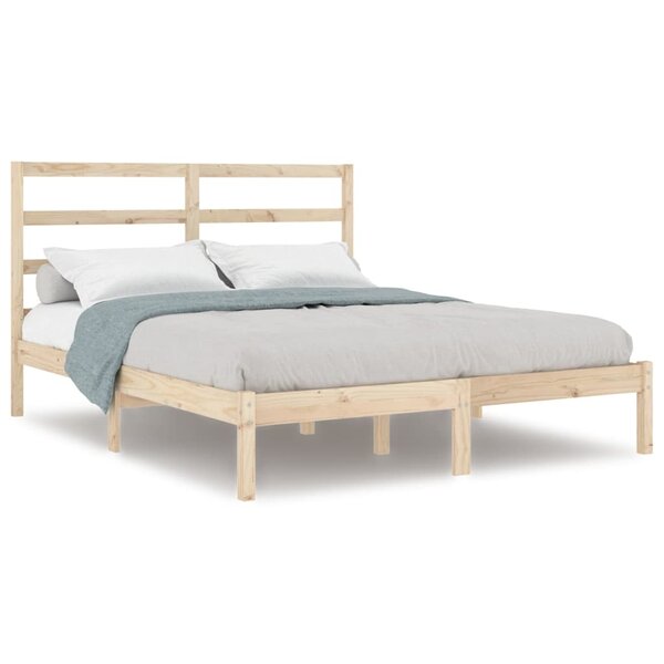vidaXL Cadre de lit Bois de pin massif 140x200 cm