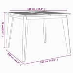 vidaXL Table de jardin 110x110x75 cm Bois d'acacia solide