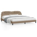 vidaXL Cadre de lit sans matelas cappuccino 200x200 cm similicuir