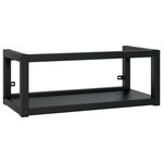 vidaXL Cadre de lavabo de salle de bain mural Noir 79x38x31 cm Fer