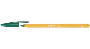 Stylo à bille orange couleur d'encre verte BIC