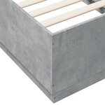 vidaXL Cadre de lit avec lumières LED gris béton 75x190 cm