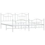 vidaXL Cadre de lit métal avec tête de lit/pied de lit blanc 193x203cm