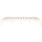 vidaXL Cadre de lit Blanc Bois massif 150x200 cm Très grand