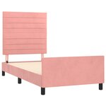 vidaXL Cadre de lit avec tête de lit Rose 90x200 cm Velours