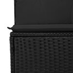 Ensemble de 9 pièces de Canapés de Jardin avec Coussins Noir Poly Rattan