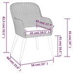 vidaXL Mobilier de salle à manger de jardin avec coussins 7 Pièces Noir