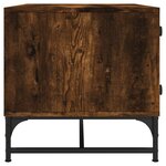 vidaXL Table basse avec portes en verre chêne fumé 68 5x50x50 cm