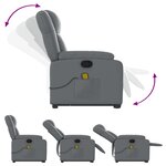 vidaXL Fauteuil inclinable de massage Gris Similicuir