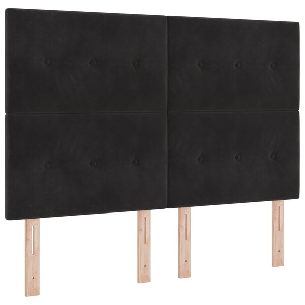 Tablier de lit vidaXL en velours noir avec capitonnage 160 cm