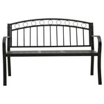 vidaXL Banc de jardin avec table Noir 120 cm Acier