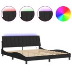 vidaXL Cadre de lit avec lumières LED noir 180x200 cm velours