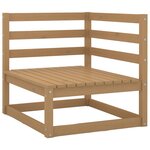 vidaXL Salon de jardin 2 Pièces avec coussins Marron miel Bois de pin