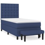 vidaXL Sommier à lattes de lit avec matelas Bleu 90x190 cm Tissu