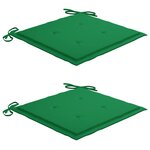 vidaXL Chaises de jardin et coussins vert lot de 2 Bois de teck massif