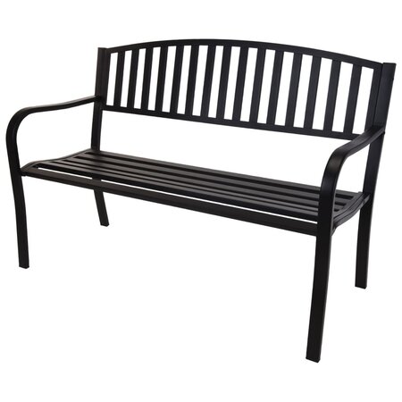 ProGarden Banc de jardin Métal 127x50x85 cm Noir