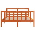 vidaXL Cadre de lit et tête de lit cire marron 120x200 cm bois de pin