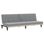 vidaXL Canapé-lit avec porte-gobelets gris clair tissu