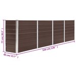 vidaXL Jardinière 320x40x77 cm Acier galvanisé Marron