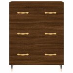 vidaXL Buffet haut Chêne marron 69 5x34x180 cm Bois d'ingénierie