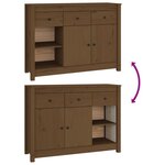 vidaXL Buffet Marron miel 100x35x74 cm Bois massif de pin
