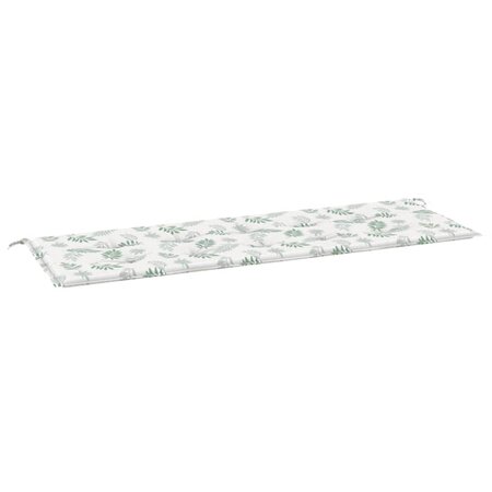 vidaXL Coussin de banc de jardin motif de feuilles 150x50x3 cm