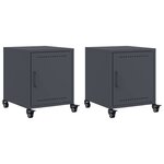 vidaXL Tables de chevet 2 Pièces anthracite 36x39x43 5 cm acier