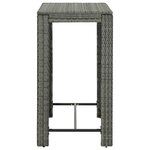 vidaXL Ensemble de bar d'extérieur 5 Pièces coussins Résine tressée Gris