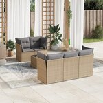 vidaXL Salon de jardin avec coussins 6 Pièces beige résine tressée