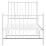vidaXL Cadre de lit métal avec tête de lit/pied de lit blanc 75x190 cm