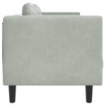 vidaXL Canapé avec coussins 3 places gris clair velours