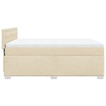 vidaXL Sommier à lattes de lit avec matelas Crème 140x190 cm Tissu