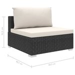 vidaXL Salon de jardin 11 Pièces avec coussins résine tressée noir