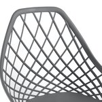 Set de 2 chaises de salle à manger siège en plastique 83 cm gris 03_0006038