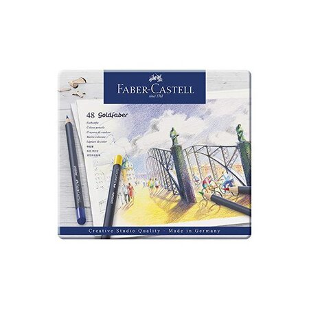 Crayons Goldfaber Permanent boîte métal de 48 pièces FABER-CASTELL