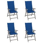 vidaXL Chaises inclinables de jardin lot de 4 et coussins bois acacia