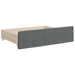 vidaXL Lit de jour avec gigogne et tiroirs gris foncé 80x200 cm tissu