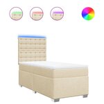 vidaXL Sommier à lattes de lit avec matelas Crème 90x200 cm Tissu