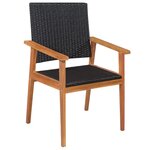 vidaXL Mobilier à dîner de jardin 5 Pièces Résine tressée Noir et marron
