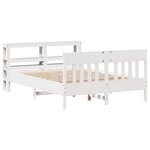 vidaXL Cadre de lit sans matelas blanc 160x200 cm bois de pin massif