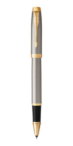 PARKER IM Stylo roller métal brossé Recharge noire pointe fine Coffret cadeau